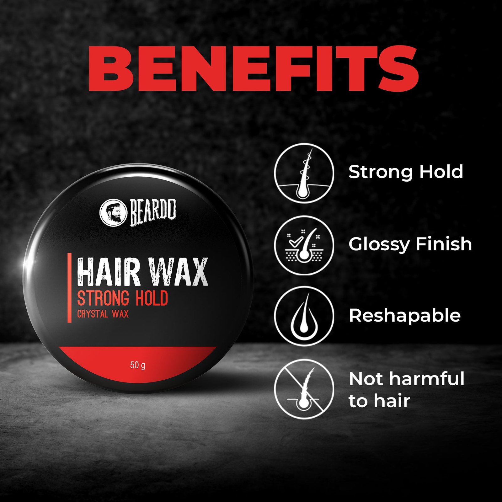 BEARDO HAIR WAX STRONG HOLD 